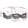 Afuera Living Contemporary 8 Piece Poly Rattan Sofa Set in Gray