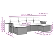 Afuera Living Contemporary 6 Piece Poly Rattan Large Sofa Set in Gray