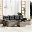 Afuera Living Contemporary 7 Piece Poly Rattan Sofa Set in Gray