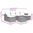 Afuera Living Contemporary 7 Piece Poly Rattan Sofa Set in Gray