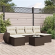 Afuera Living Contemporary 7 Piece Poly Rattan Sofa Set in Brown