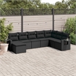 Afuera Living Contemporary 8 Piece Poly Rattan Sofa Set in Black