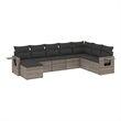 Afuera Living Contemporary 8 Piece Poly Rattan Large Sofa Set in Gray