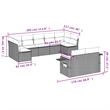 Afuera Living Contemporary Synthetic Poly Rattan 9 Piece  Sofa Set in Gray