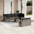 Afuera Living Contemporary Synthetic Poly Rattan 10 Piece  Sofa Set in Gray