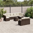 Afuera Living Contemporary 10 Piece Poly Rattan Sofa Set in Brown/Cream