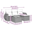Afuera Living Contemporary 5 Piece Poly Rattan Sofa Set in Black/Cream