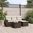 Afuera Living Contemporary 5 Piece Poly Rattan Sofa Set in Brown