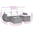 Afuera Living Contemporary 5 Piece Poly Rattan Sofa Set in Brown