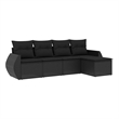 Afuera Living Contemporary 5 Piece Poly Rattan Sofa Set in Black