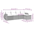Afuera Living Contemporary 5 Piece Poly Rattan Sofa Set in Black/Blue