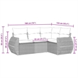 Afuera Living Contemporary 4 Piece Poly Rattan Sofa Set in Black/Cream