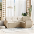 Afuera Living Contemporary 4 Piece Poly Rattan Sofa Set in Beige