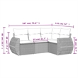 Afuera Living Contemporary 4 Piece Poly Rattan Sofa Set in Beige