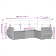 Afuera Living Contemporary 4 Piece Poly Rattan Medium Sofa Set in Gray