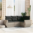 Afuera Living Contemporary Poly Rattan Small Sofa Set in Gray