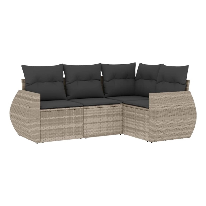 Afuera Living Contemporary Poly Rattan Small Sofa Set in Gray