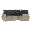Afuera Living Contemporary Poly Rattan Small Sofa Set in Gray