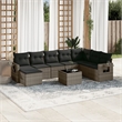 Afuera Living Contemporary Synthetic Poly Rattan 9 Piece  Sofa Set in Gray