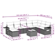 Afuera Living Contemporary Synthetic Poly Rattan 9 Piece  Sofa Set in Gray