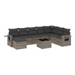 Afuera Living Contemporary Synthetic Poly Rattan 9 Piece  Sofa Set in Gray