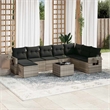 Afuera Living Contemporary Synthetic Poly Rattan Large Sofa Set in Gray