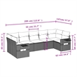 Afuera Living Contemporary Synthetic Poly Rattan 7 Piece  Sofa Set in Beige