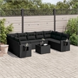 Afuera Living Contemporary 10 Piece Poly Rattan Large Sofa Set in Black