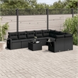 Afuera Living Contemporary 10 Piece Poly Rattan Sofa Set in Black