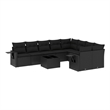 Afuera Living Contemporary 10 Piece Poly Rattan Sofa Set in Black