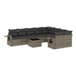 Afuera Living Contemporary 10 Piece Poly Rattan Large Sofa Set in Gray