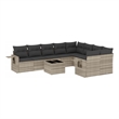 Afuera Living Contemporary 10 Piece Poly Rattan Large Sofa Set in Gray