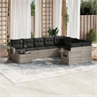 Afuera Living Contemporary 10 Piece Poly Rattan Sofa Set in Gray