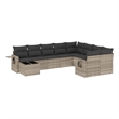 Afuera Living Contemporary 10 Piece Poly Rattan Sofa Set in Gray