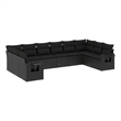 Afuera Living Contemporary 10 Piece Poly Rattan Sofa Set in Black