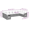 Afuera Living Contemporary 10 Piece Poly Rattan Sofa Set in Gray