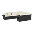Afuera Living Contemporary 10 Piece Poly Rattan Sofa Set in Black/Cream