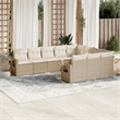 Afuera Living Contemporary Synthetic Poly Rattan  Sofa Set in Cream/Beige