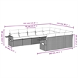 Afuera Living 10 Piece Poly Rattan Large Sofa Set with Removable Covers in Gray