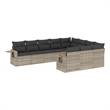 Afuera Living Contemporary 10 Piece Poly Rattan Sofa Set in Gray