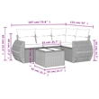 Afuera Living Contemporary Synthetic Poly Rattan 5 Piece  Sofa Set in Gray