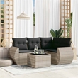 Afuera Living Contemporary 5 Piece Poly Rattan Sofa Set in Gray