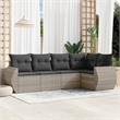 Afuera Living Contemporary 5 Piece Poly Rattan Sofa Set in Gray