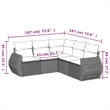 Afuera Living Contemporary 5 Piece Poly Rattan Sofa Set in Beige