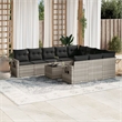 Afuera Living Contemporary 11 Piece Poly Rattan Small Patio Sofa Set