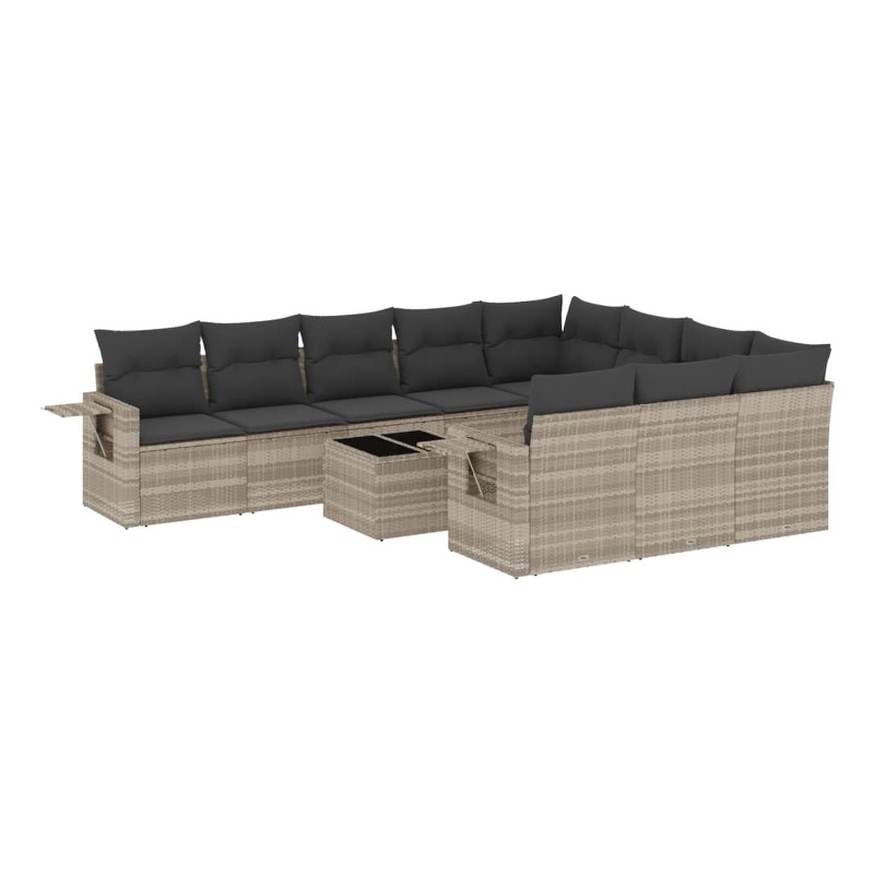 Afuera Living Contemporary 11 Piece Poly Rattan Small Patio Sofa Set