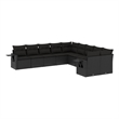 Afuera Living Contemporary 10 Piece Poly Rattan Large Sofa Set in Black
