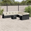Afuera Living Contemporary Poly Rattan Large Sofa Set in Black