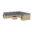 Afuera Living Synthetic Poly Rattan 11 Piece Large Sofa Set in Beige