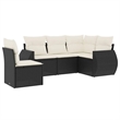 Afuera Living Contemporary 5 Piece Poly Rattan Sofa Set in Black